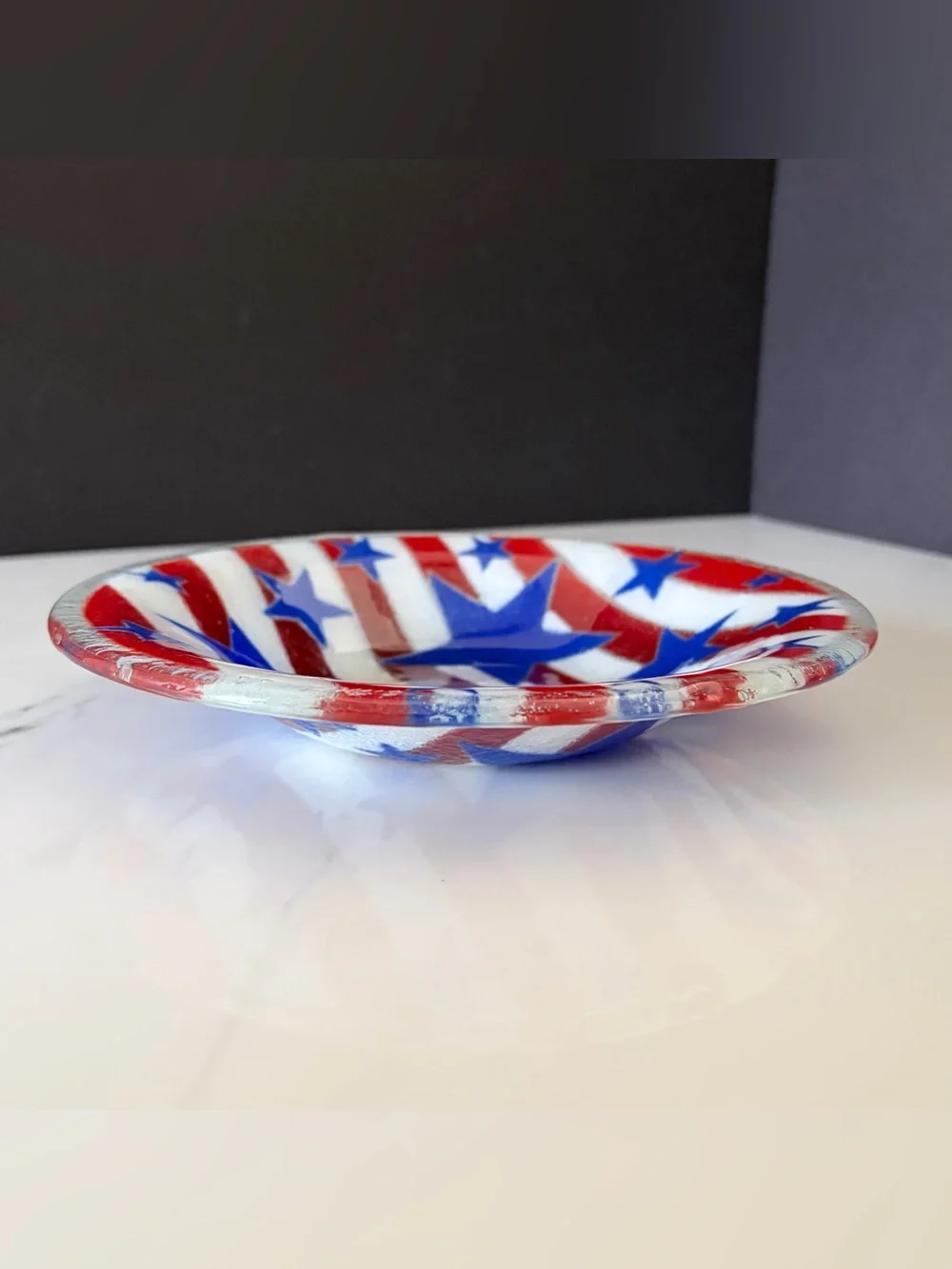 Stars & Stripes - Fourth of July Patriotic Bowl by Peggy Karr